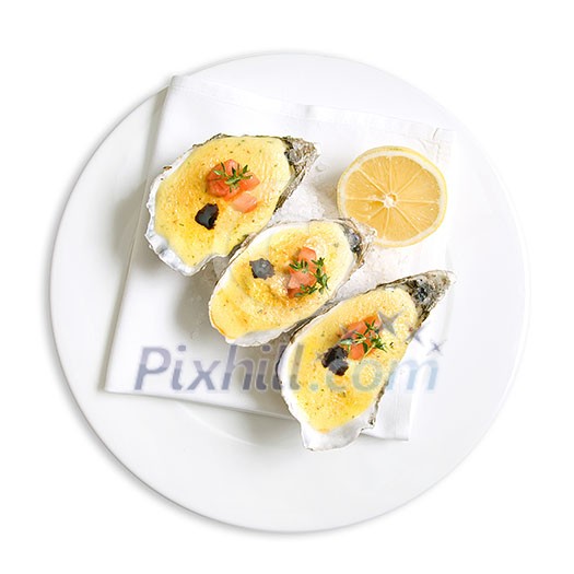 oysters with sauce and lemon oysters with sauce and lemon