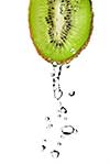 fresh water drops on kiwi isolated on white