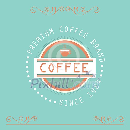 vector vintage coffee badges and label