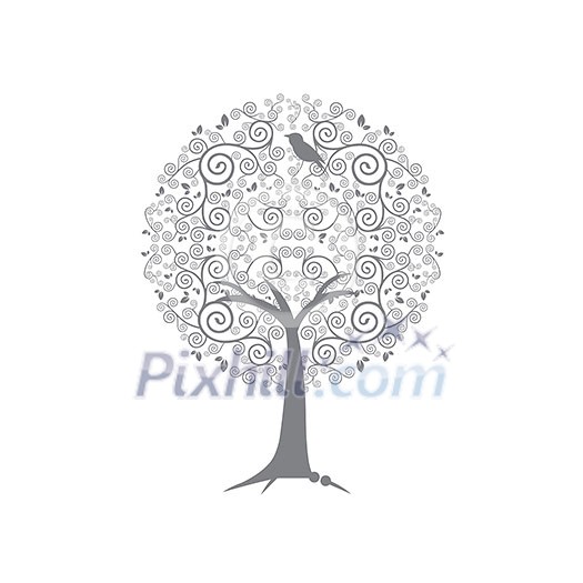 vector decorative tree vintage style vector decorative tree vintage style