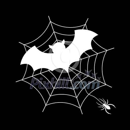 bat and spider vector cartoon for halloween day bat and spider vector cartoon for halloween day