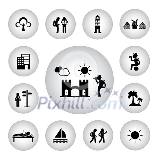 vector basic icon for backpack traveler explorer 