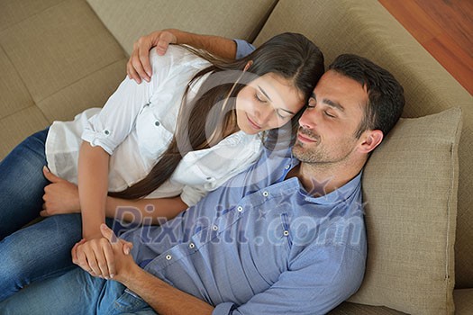 romantic happy young couple relax at home romantic happy young couple relax at home