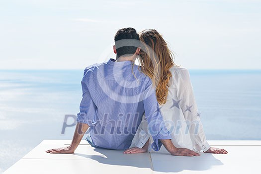 happy young romantic couple have fun relax smile at modern home indoor and outdoor happy young romantic couple have fun relax smile at modern home indoor and outdoor