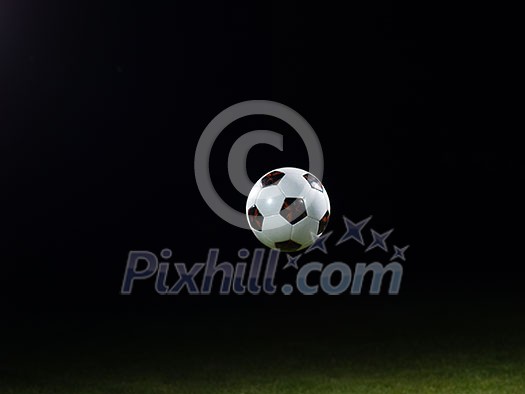 classic soccer football ball isolated on black background classic soccer football ball isolated on black background
