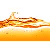 orange water splash isolated on white