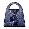 luxury blue leather female bag isolated on white