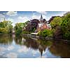 Spring landscape in Love lake - Bruges, Belgium