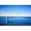 Wind generators turbines in the sea