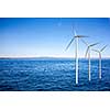 Wind generators turbines in the sea