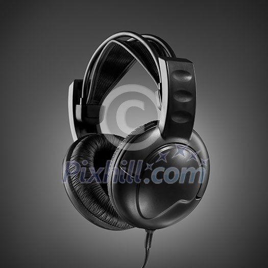 Headphones on grey background Headphones on grey background