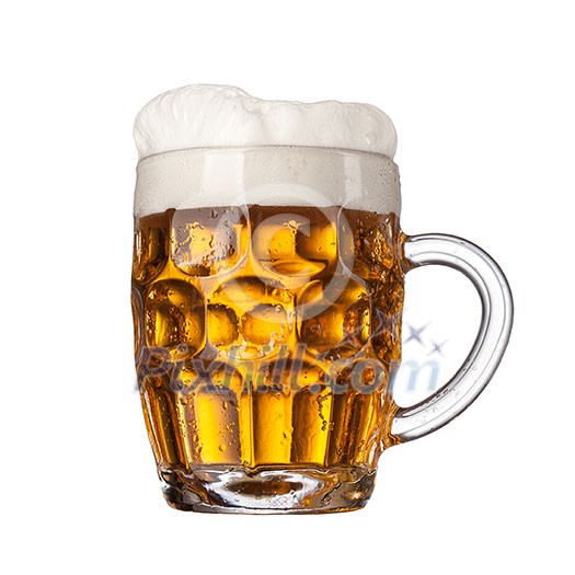 Beer in glass isolated on white background Beer in glass isolated on white background
