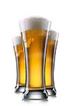 Beer in glass isolated on white background