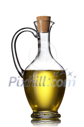 Bottle of oil isolated on white