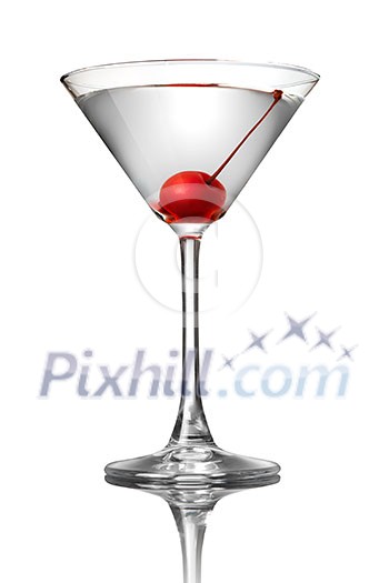 martini with cherry isolated on white martini with cherry isolated on white