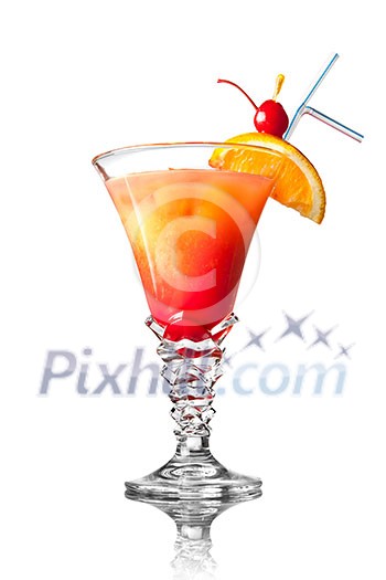 orange cocktail isolated on white orange cocktail isolated on white