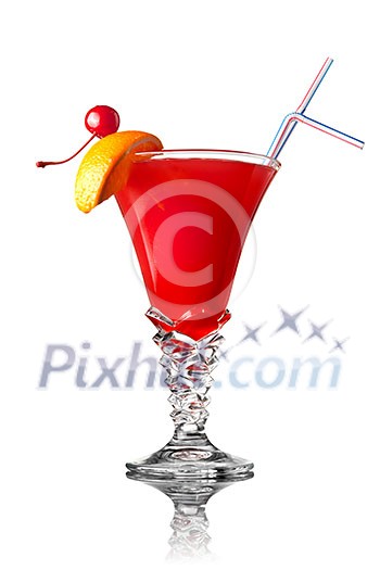 red cocktail isolated on white red cocktail isolated on white