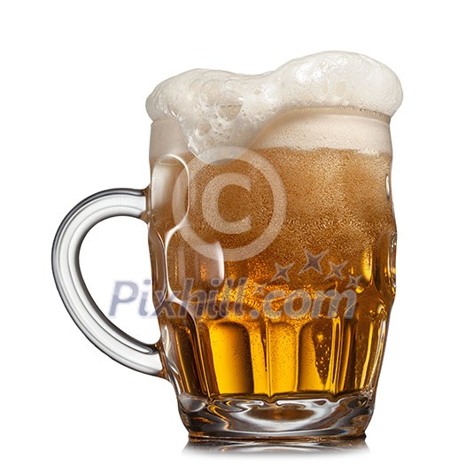 Beer in glass isolated on white background Beer in glass isolated on white background