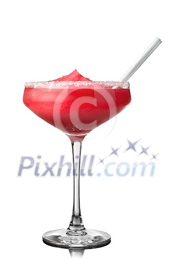 red cocktail isolated on white