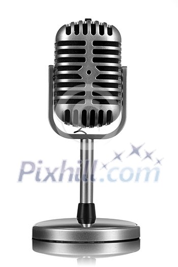 Retro microphone isolated on white