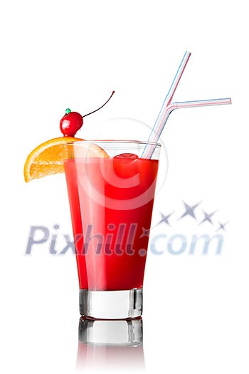 red cocktail isolated on white red cocktail isolated on white