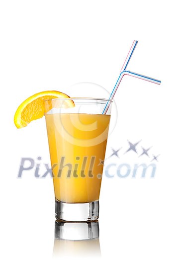 yellow cocktail isolated on white