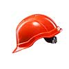 Red hard hat isolated on white