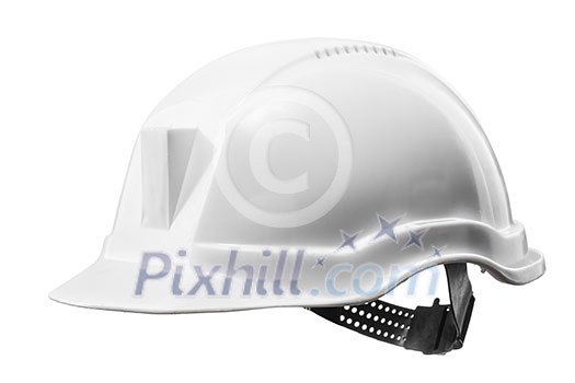 White hard hat isolated on white White hard hat isolated on white