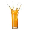 orange juice splash in the glass isolated on white