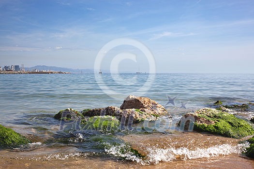 Barceloneta beach in Barcelona, Spain Barceloneta beach in Barcelona, Spain