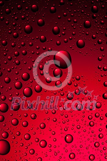 water drops on red