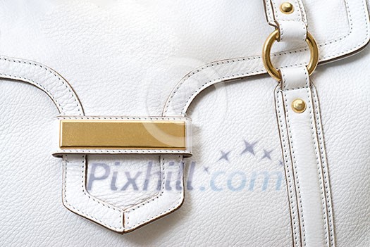 macro of luxury white leather female bag macro of luxury white leather female bag