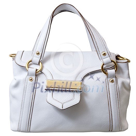 luxury white leather female bag isolated on white luxury white leather female bag isolated on white