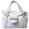 luxury white leather female bag isolated on white