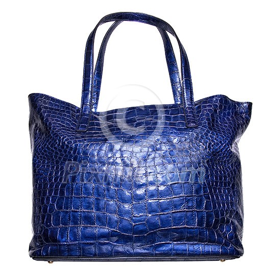 luxury blue leather female bag isolated on white luxury blue leather female bag isolated on white
