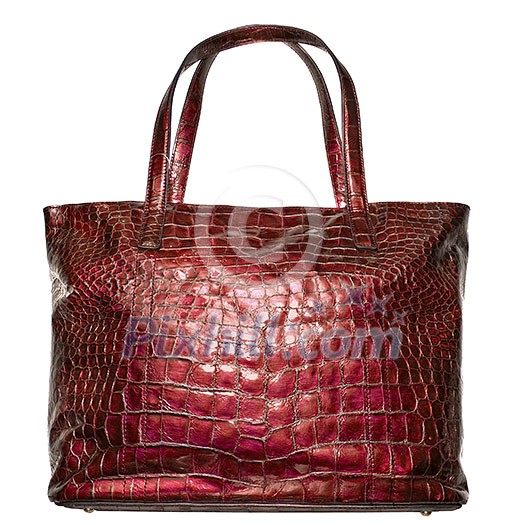 luxury red leather female bag isolated on white luxury red leather female bag isolated on white
