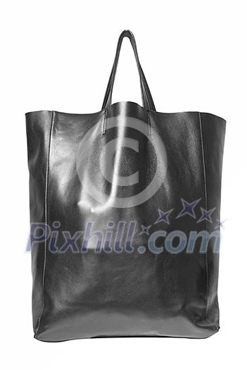 luxury black leather female bag isolated on white luxury black leather female bag isolated on white