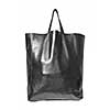 luxury black leather female bag isolated on white