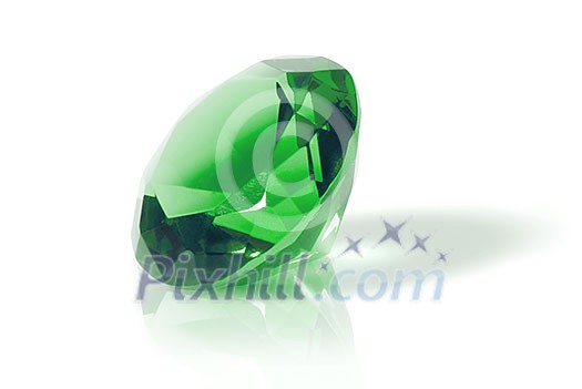 green diamond isolated on white