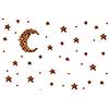 Moon and stars from coffee beans isolated on white