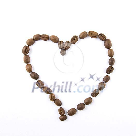 heart from coffee beans isolated on white heart from coffee beans isolated on white