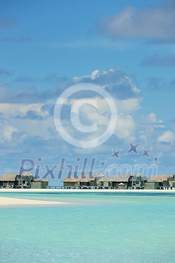 tropical water home villas resort on Maldives island at summer vacation tropical water home villas resort on Maldives island at summer vacation