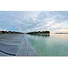 tropical water home villas resort  on Maldives island at summer vacation