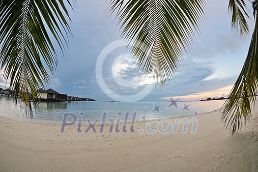 tropical water home villas resort on Maldives island at summer vacation tropical water home villas resort on Maldives island at summer vacation