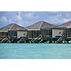 tropical water home villas resort  on Maldives island at summer vacation