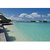 tropical water home villas resort  on Maldives island at summer vacation