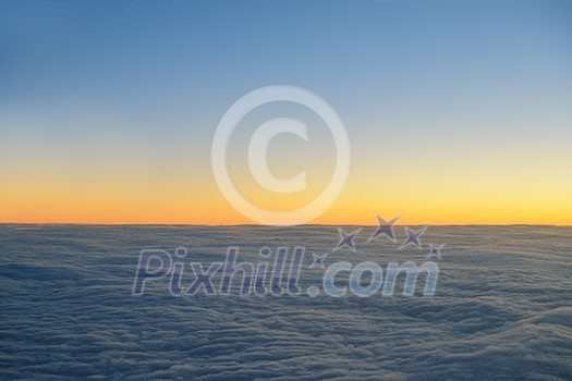 clouds skyline with sunset on horizon