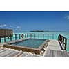 tropical water home villas resort  on Maldives island at summer vacation