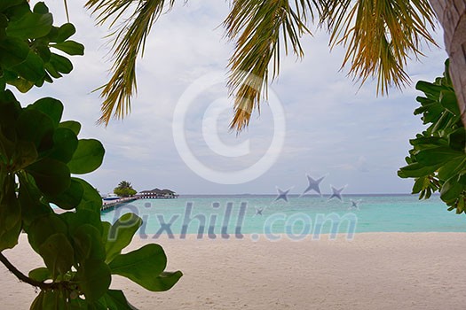 tropical beach with white sand at summer tropical beach with white sand at summer