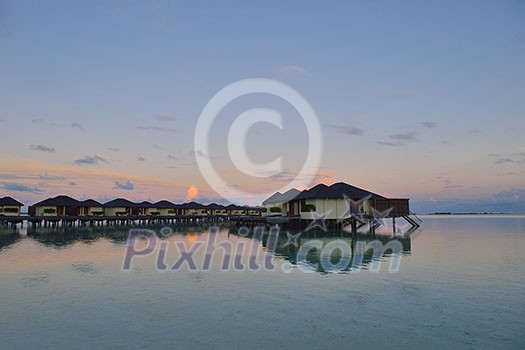 tropical water home villas resort on Maldives island at summer vacation tropical water home villas resort on Maldives island at summer vacation